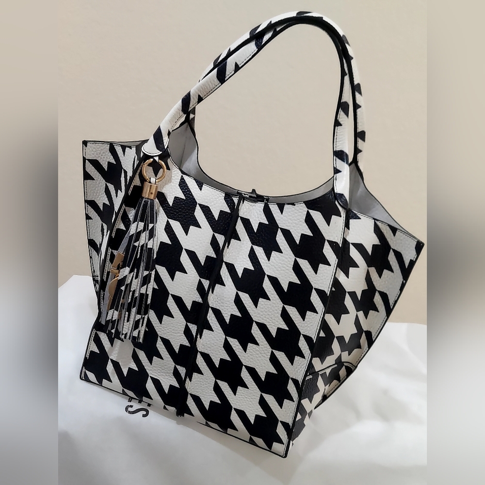 SJ Hound's Tooth Ava Tote Bag